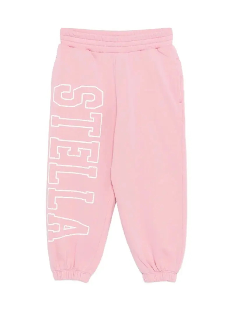 PANTALONE ROSA CON LOGO BIANCO STELLA MCCARTNEY