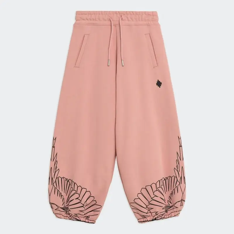 PANTALONE ROSA CON LOGO NERO MARCELO BURLON