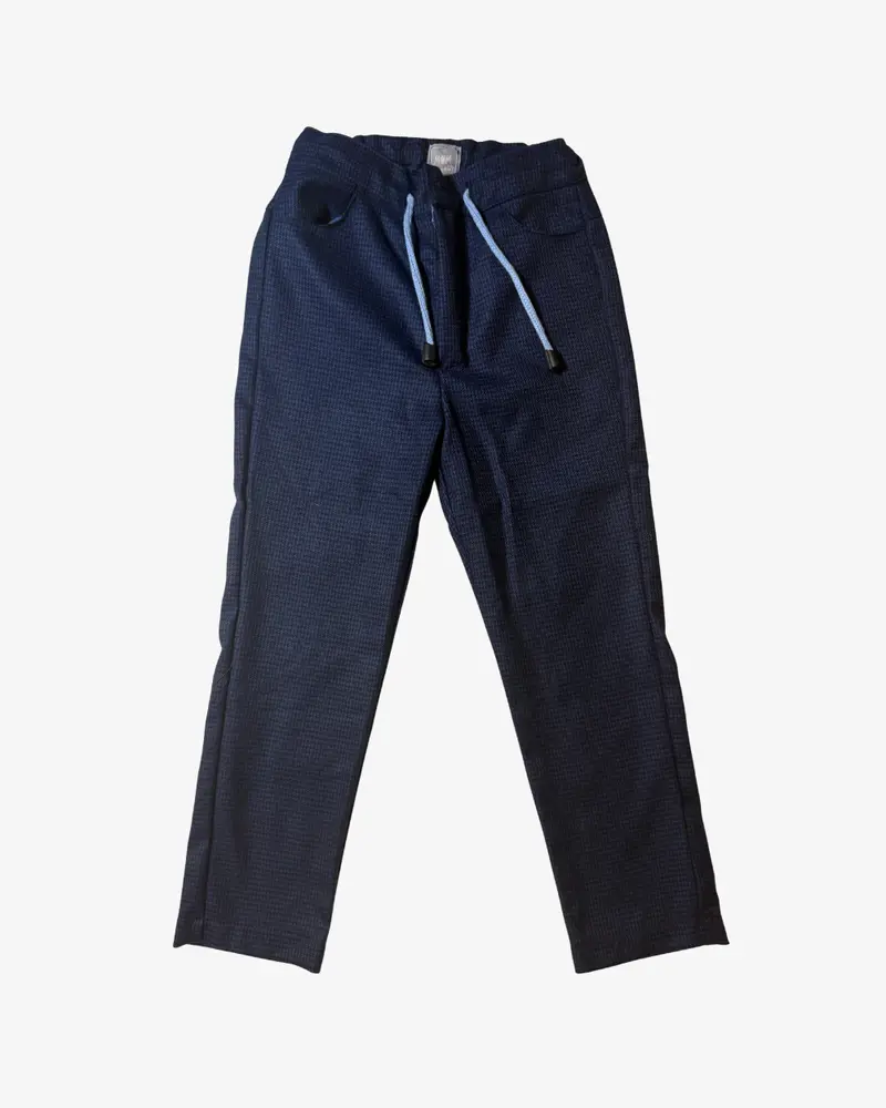 Pantalone Slim - Quadroni Blu - 3/4A
