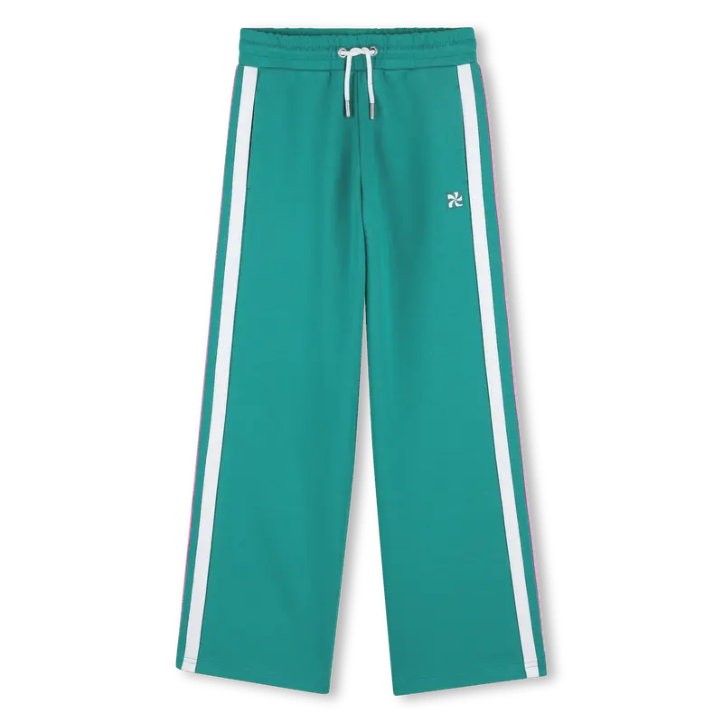 PANTALONE SPORTIVO VERDE OLIVA CON BANDE ROSA/BIANCHE KIDS AROUND