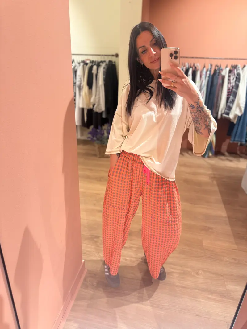 Pantalone Vichy relax fit