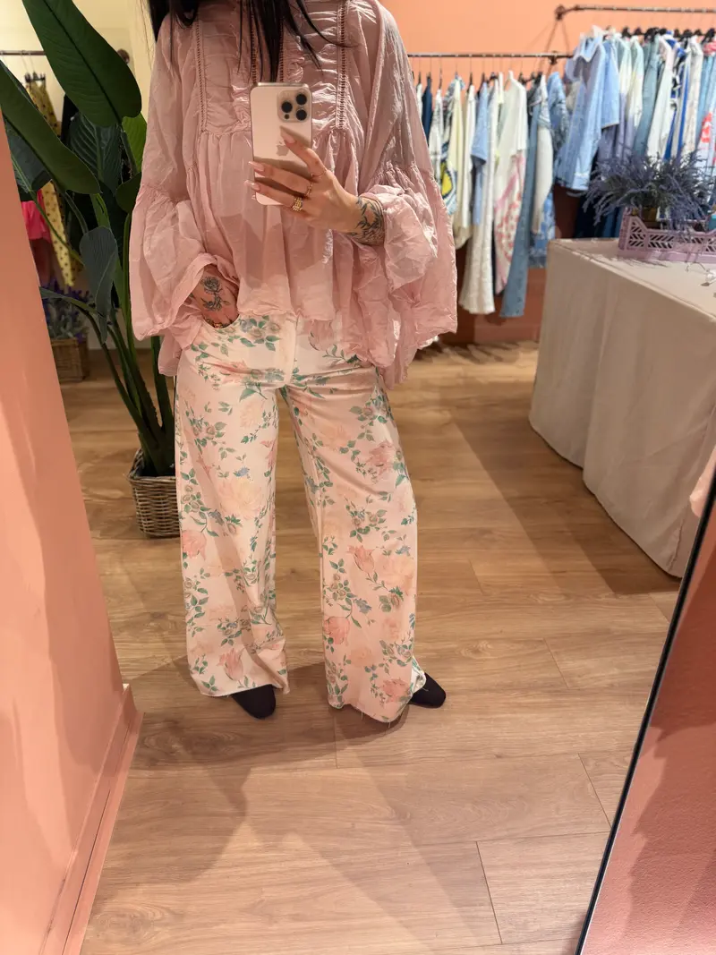 Pantalone Wide leg fiori