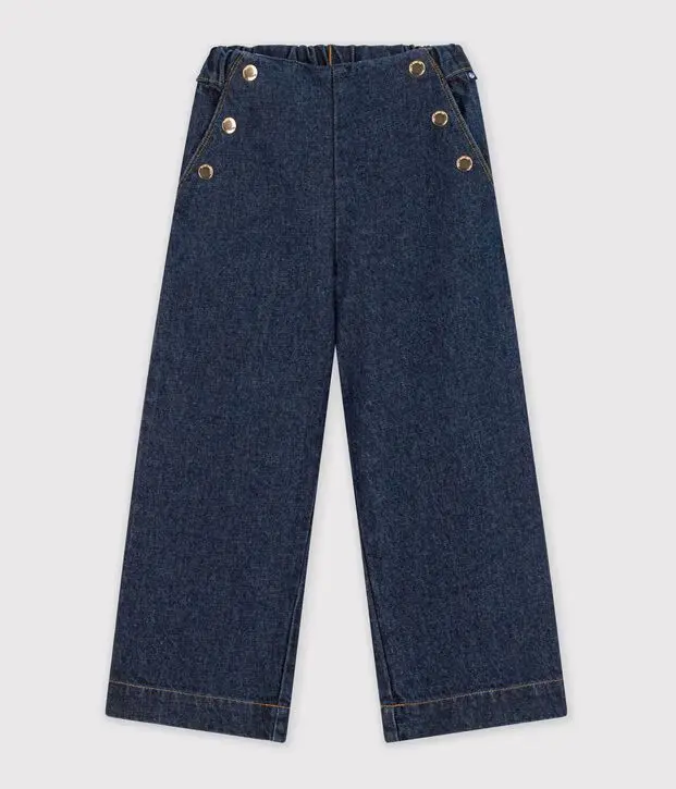 Pantaloni a gamba ampia in denim Petit Bateau