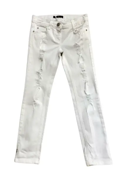 Pantaloni bianchi effetto delave