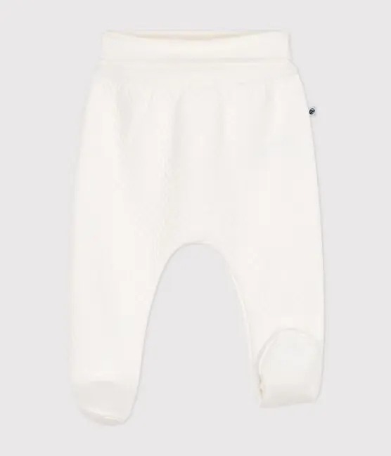 PANTALONI CON PIEDINI IN TUBIQUE TRAPUNTATO NEONATO