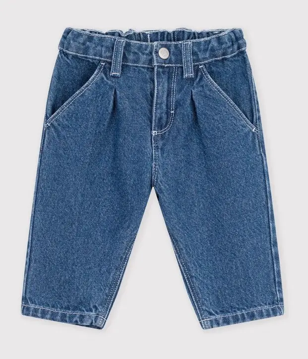 Pantaloni in denim tinta unita Petit Bateau