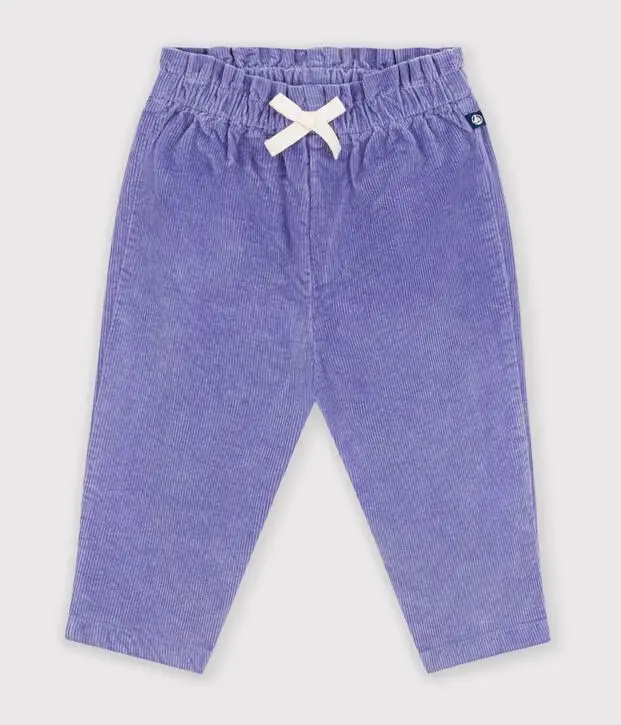 Pantaloni in velluto tinta unita Petit Bateau