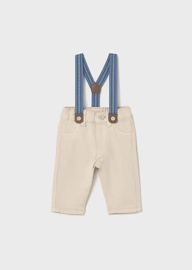 pantaloni neonato+bretelline
