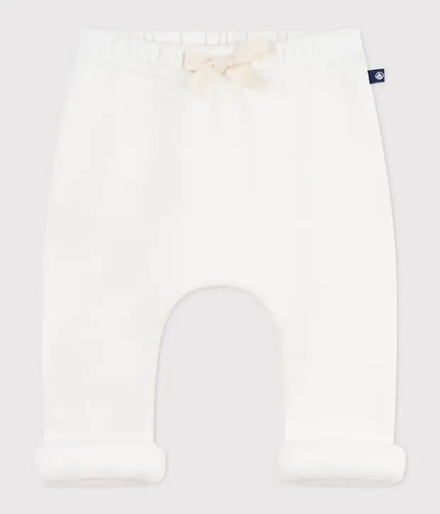 Pantaloni per neonato in cotone tinta unita con vita elasticizzata Petit Bateau