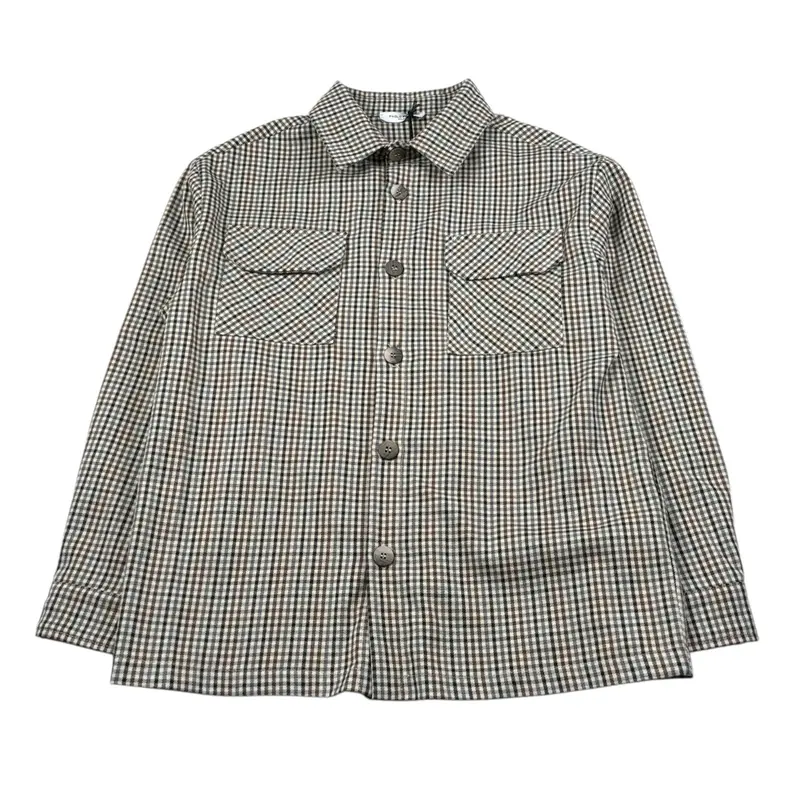 Paolo Pecora Camicia Manica Lunga Stampa Fantasia Beige per Bambino