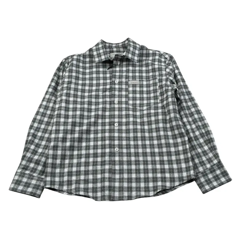 Paolo Pecora Camicia Manica Lunga Stampa Fantasia Grigio per Bambino