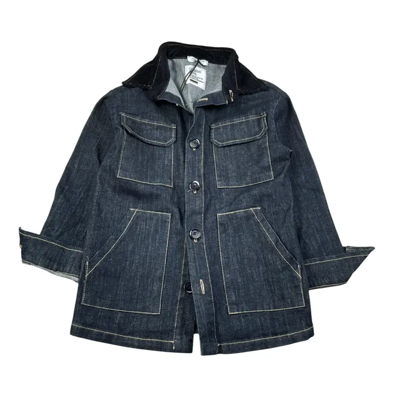 Paolo Pecora Camicia Manica Lunga tinta unita In Denim Blu per Bambino
