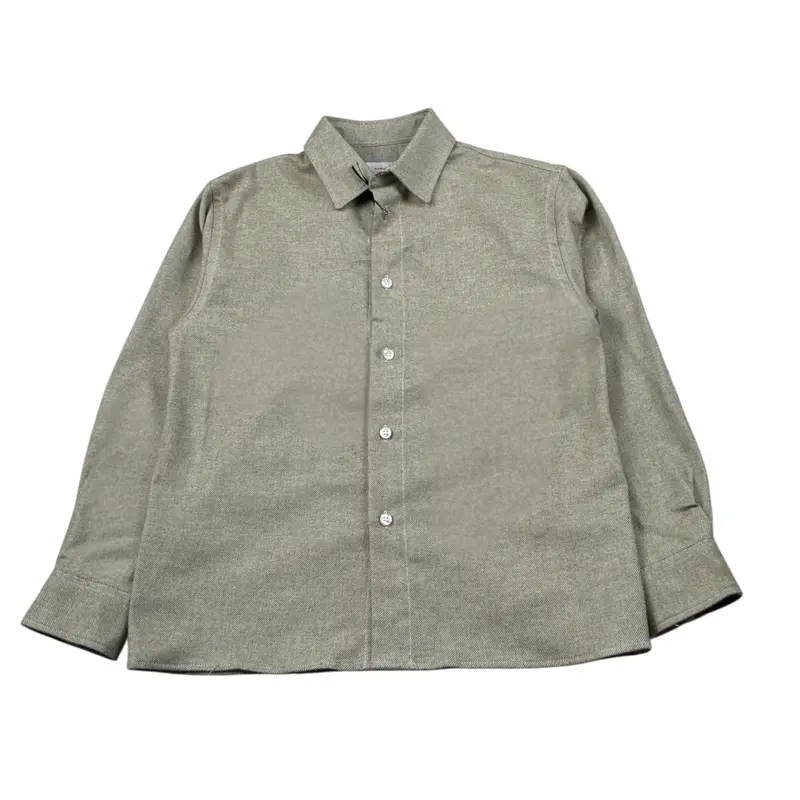Paolo Pecora Camicia Manica Lunga tinta unita Verde per Bambino