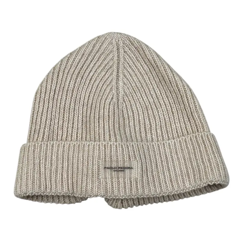 Paolo Pecora Cappello tinta unita con Logo Beige per Bambino