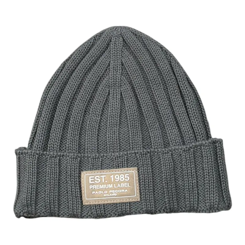 Paolo Pecora Cappello tinta unita con Logo Grigio per Bambino
