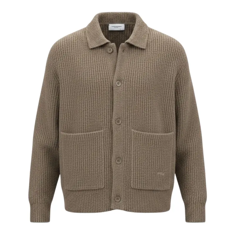 Paolo Pecora Cardigan tinta unita con Bottoni Beige per Bambino