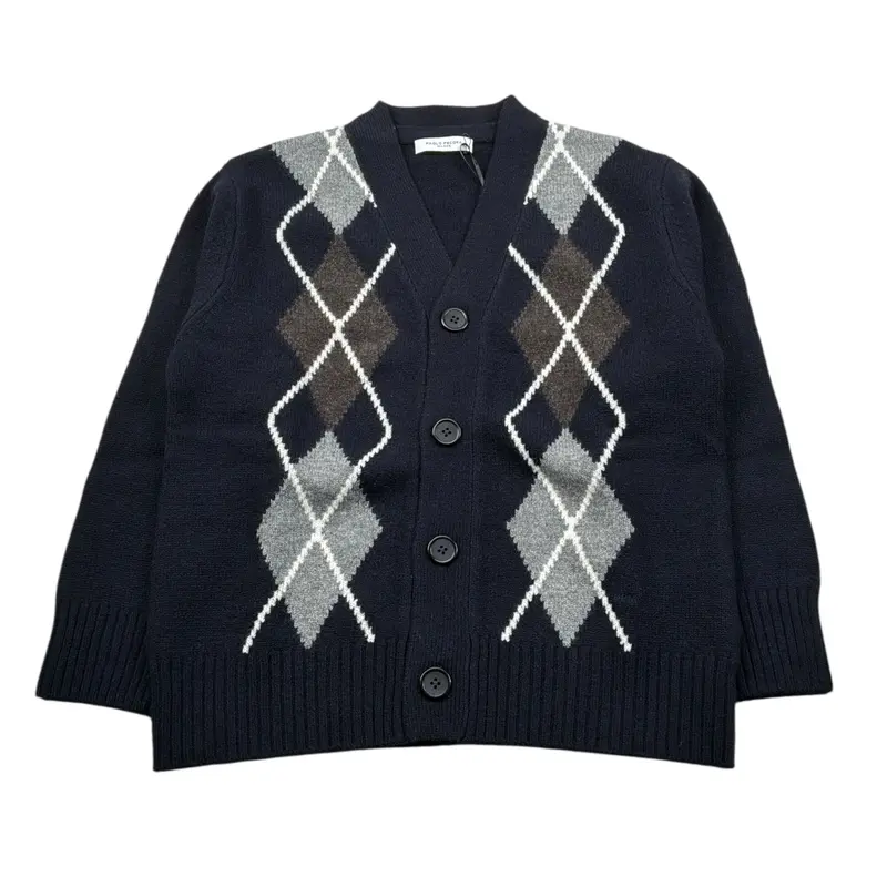 Paolo Pecora Cardigan tinta unita Fantasia Rombi Blu per Bambino