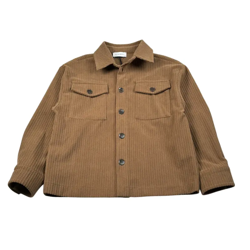 Paolo Pecora Giacca Camicia Manica Lunga In Camoscio Marrone per Bambino