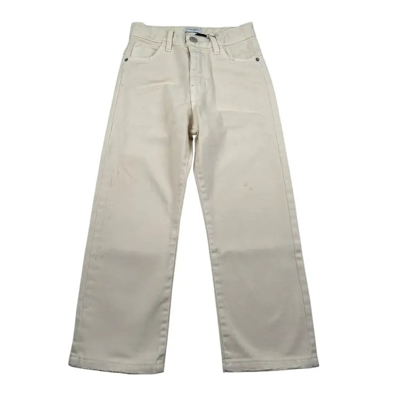 Paolo Pecora Jeans tinta unita con Girovita Regolabile Panna per Bambino