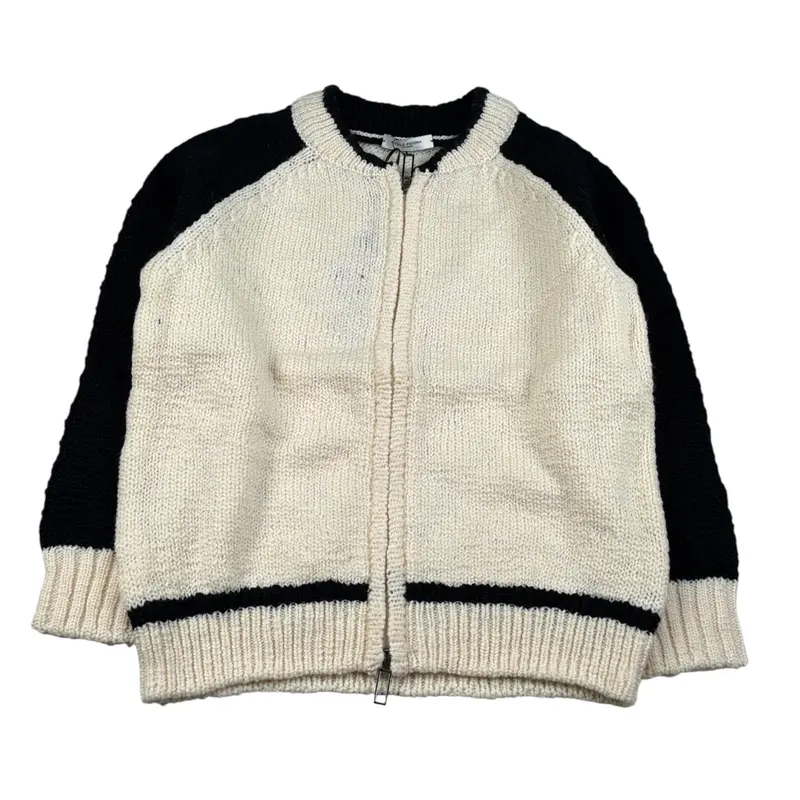 Paolo Pecora Maglia Bicolore con Zip Panna per Bambino