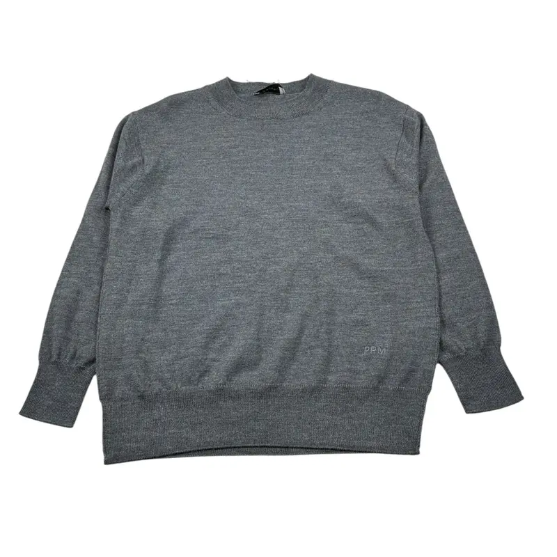 Paolo Pecora Maglia Girocollo tinta unita con Logo Grigio per Bambino