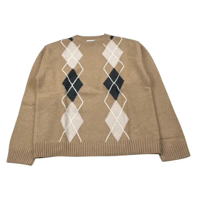 Paolo Pecora Maglia Girocollo tinta unita con Ricami Beige per Bambino