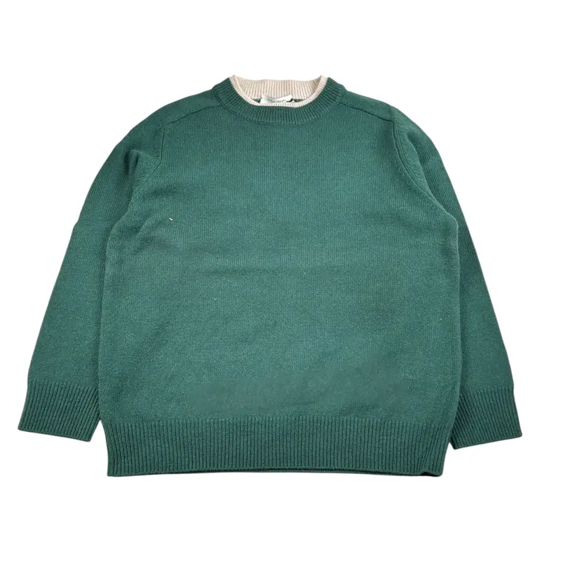 Paolo Pecora Maglia Girocollo tinta unita Verde per Bambino