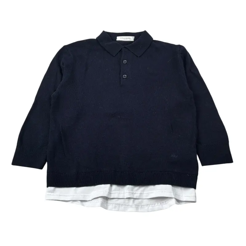 Paolo Pecora Maglia tinta unita con Colletto Blu per Bambino