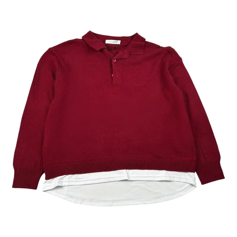 Paolo Pecora Maglia tinta unita con Colletto Rosso per Bambino