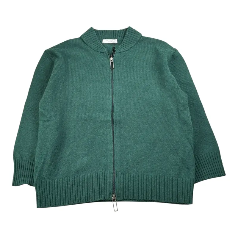 Paolo Pecora Maglia tinta unita con Zip Verde per Bambino