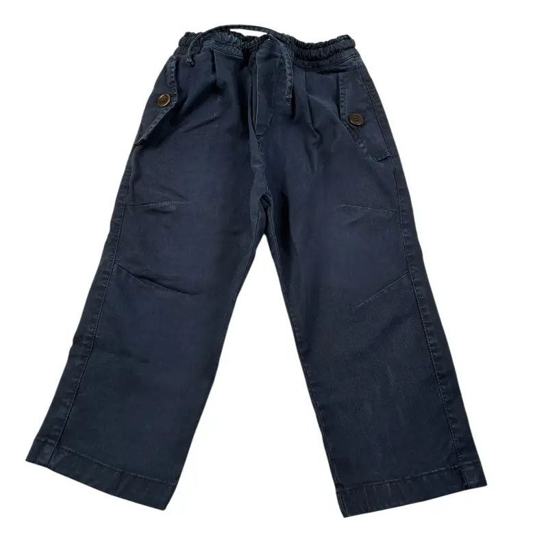 Paolo Pecora Pantalone tinta unita con Elastico In Vita Blu per Neonato