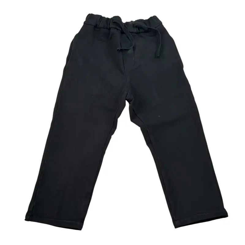 Paolo Pecora Pantalone tinta unita con Elastico In Vita Nero per Bambino