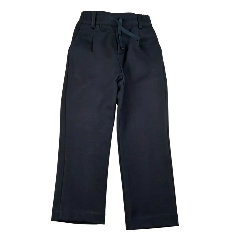 Paolo Pecora Pantalone tinta unita con Elastico In Vita Nero per Bambino