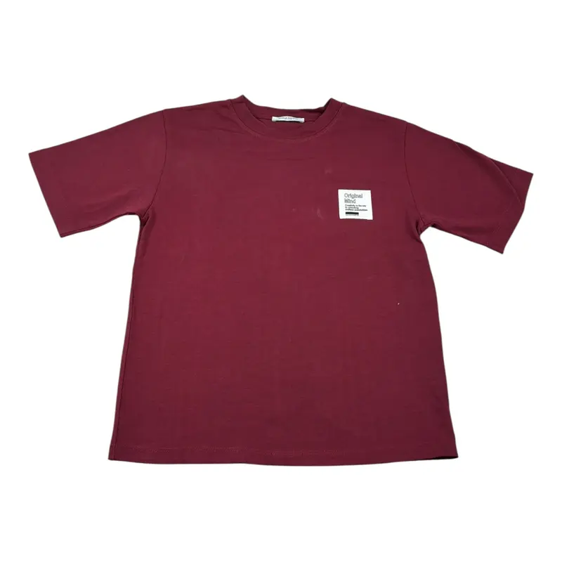 Paolo Pecora T-Shirt Girocollo tinta unita Bordeaux per Bambino
