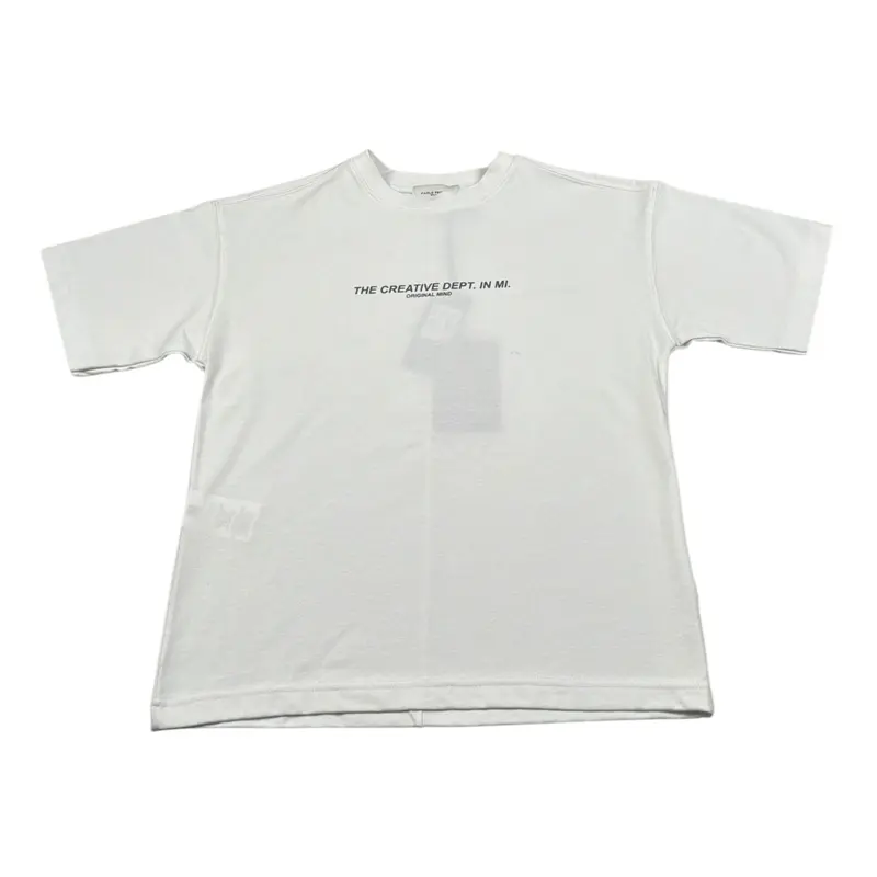 Paolo Pecora T-Shirt Girocollo tinta unita con Logo Bianco per Bambino
