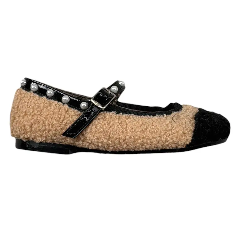 Papanatas Ballerina tinta unita Beige per Bambina