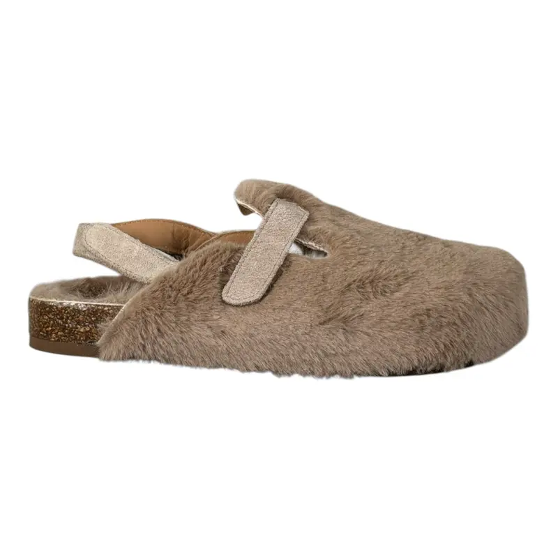 Papanatas Ciabatta tinta unita Beige per Bambina