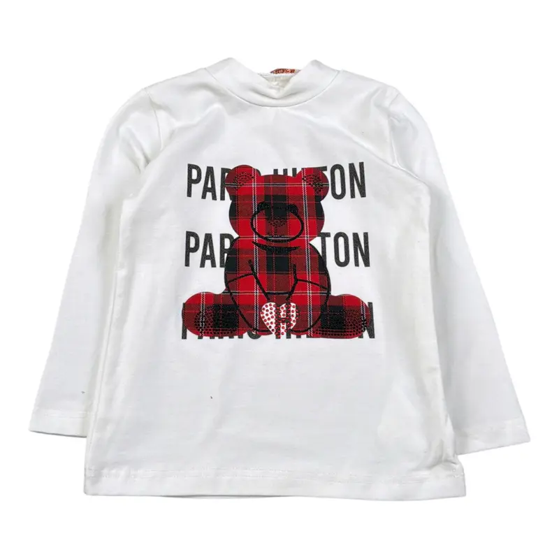 Paris Hilton Shirt Girocollo tinta unita con Stampa Bianco per Neonata