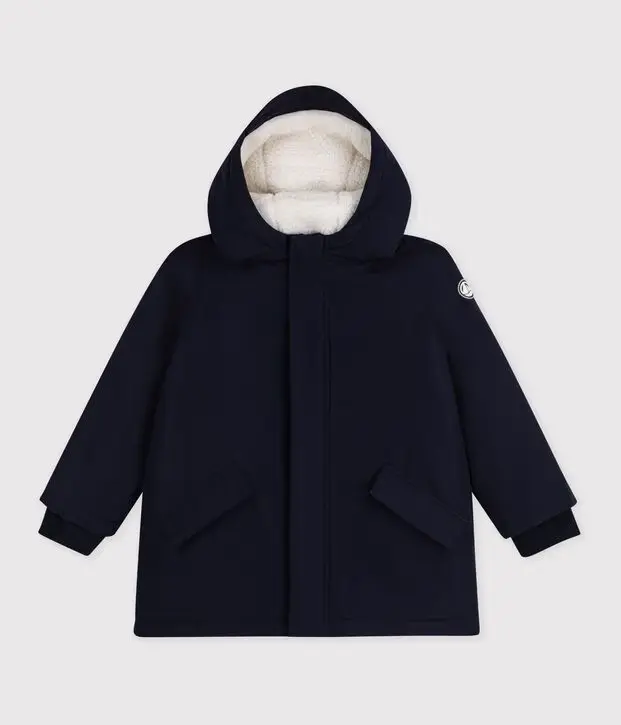 Parka tinta unita blu Petit Bateau