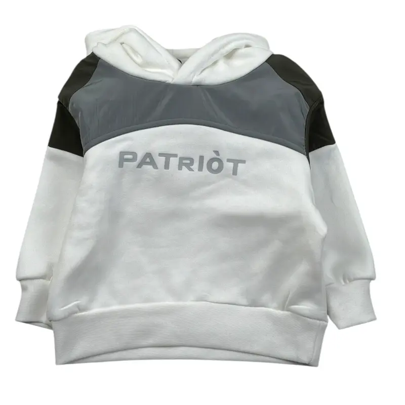 Patriot Felpa tinta unita con Cappuccio Bianco per Neonato