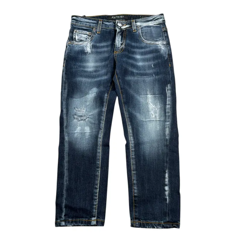 Patriot Jeans tinta unita 5 Tasche Blu per Bambino