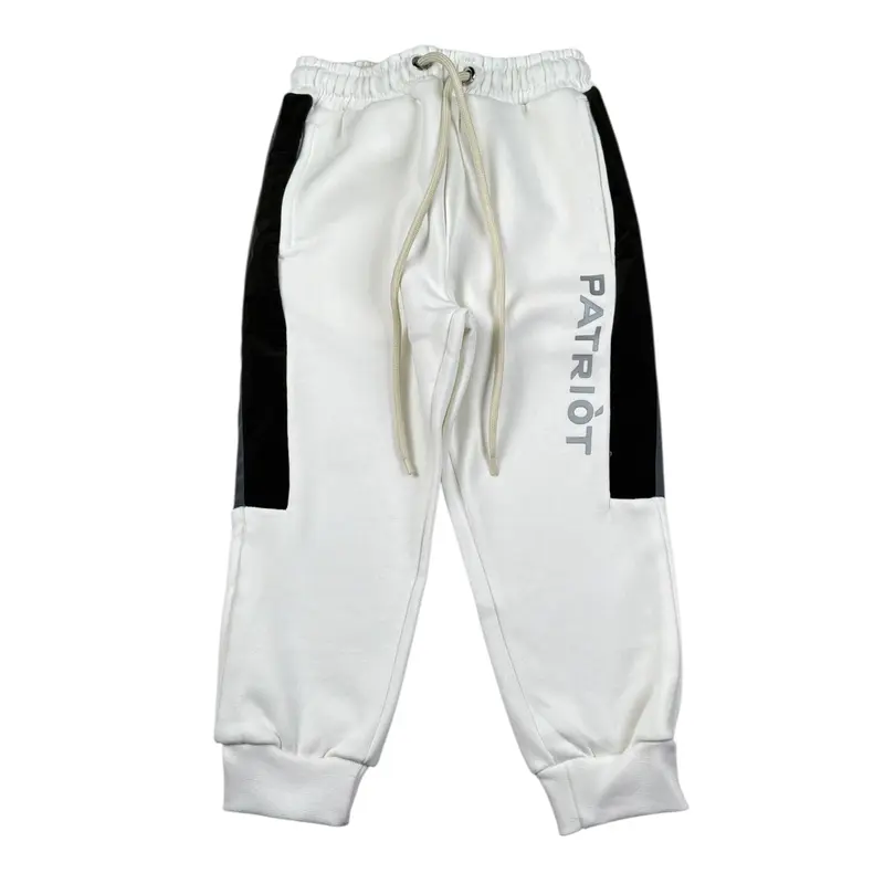 Patriot Pantalone Modello Tuta tinta unita con Profili In Contrasto Bianco per Bambino