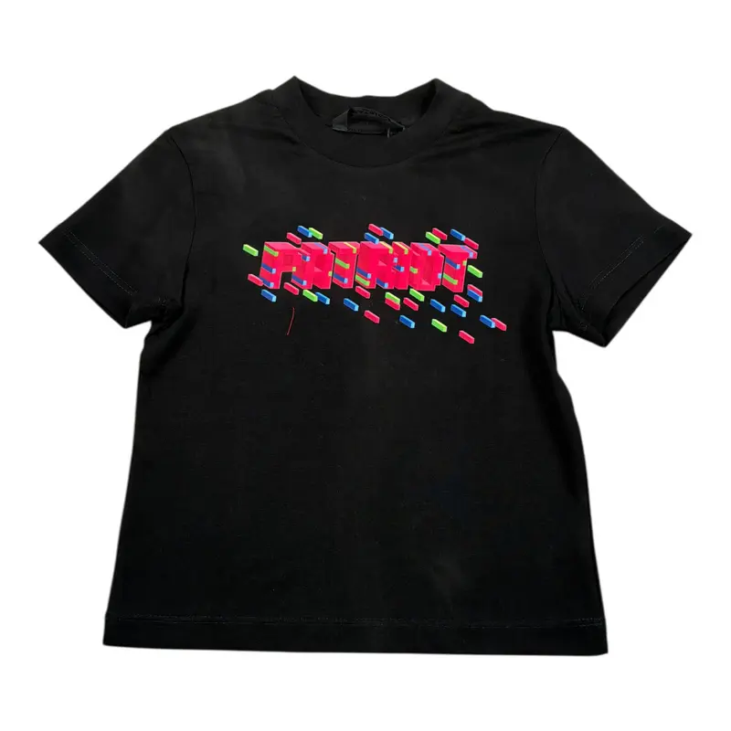 Patriot T-Shirt tinta unita con Stampa Nero per Bambino
