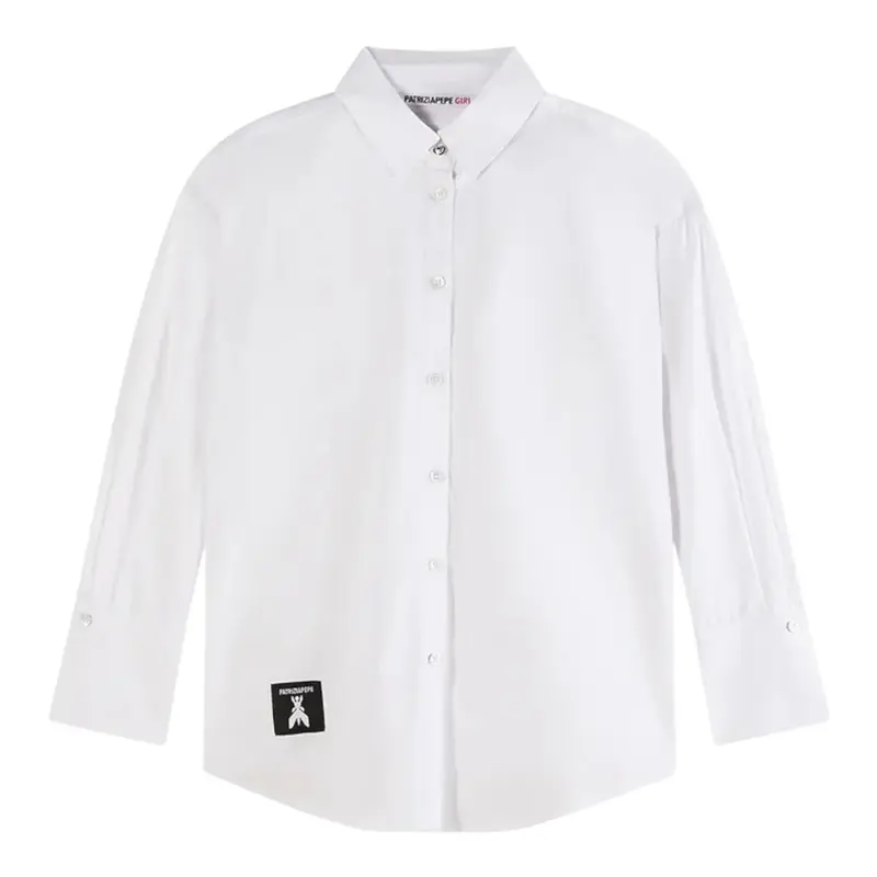 Patrizia Pepe Camicia tinta unita Manica Lunga Bianco per Bambina