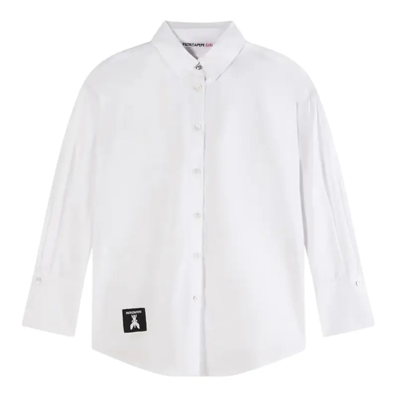 Patrizia Pepe Camicia tinta unita Manica Lunga Bianco per Bambina