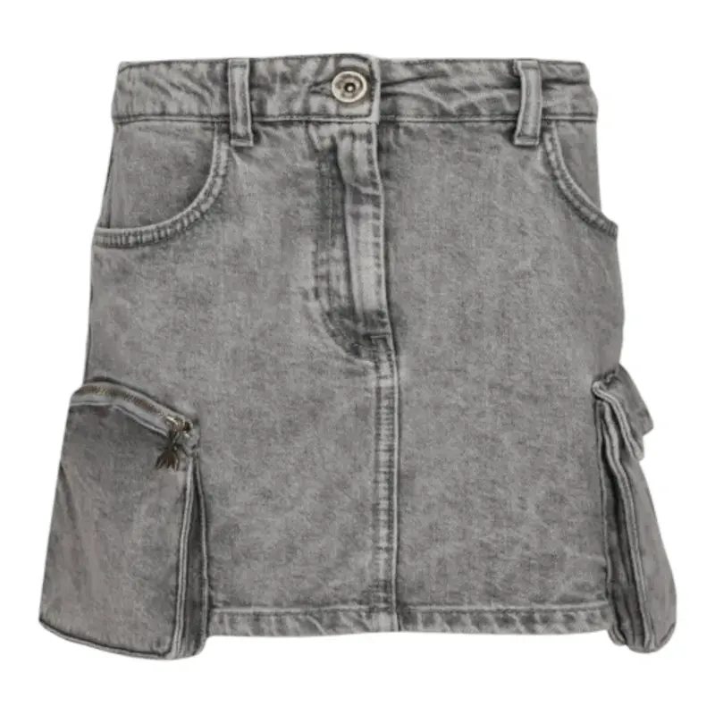 Patrizia Pepe Gonna In Denim tinta unita Grigio per Bambina