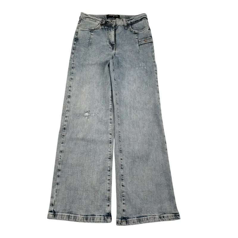 Patrizia Pepe Jeans tinta unita con Girovita Regolabile Azzurro per Bambina