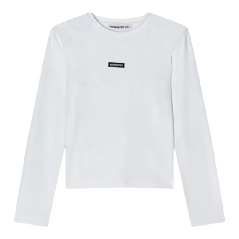 Patrizia Pepe Shirt tinta unita con Logo Bianco per Bambina