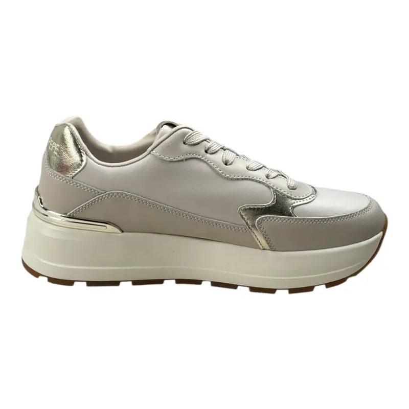 Patrizia Pepe Sneakers tinta unita con Lacci Panna per Bambina