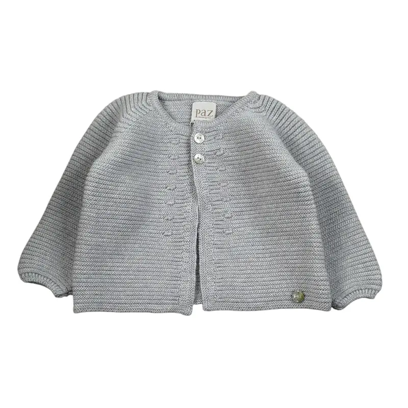 Paz Rodriguez Cardigan tinta unita Grigio per Neonato